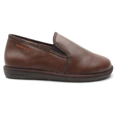Nordika Men’s Brown Leather Slipper 663