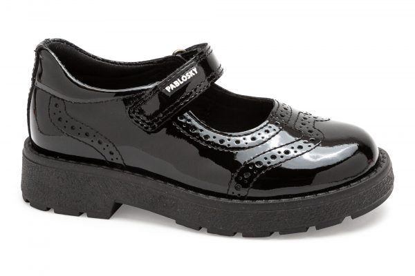 Pablosky Girls Patent Strap Shoe 345519
