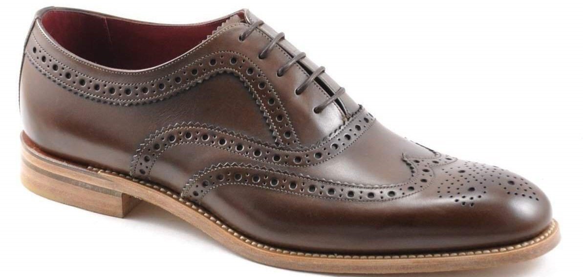 Loake Mens Fearnley Laced Up Leather Brogue Brown1
