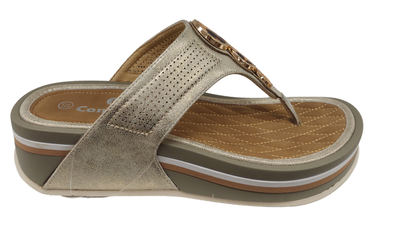 Propet Comfort Ladies Gold Toe Post Mule Sandal WW1634
