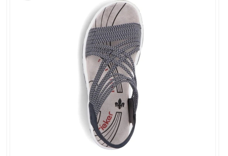 Rieker Ladies Low Wedge Velcro Sandal 68888-14