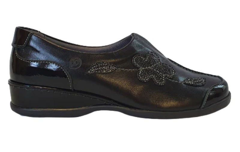 Suave Annual Ladies Black Slip On Shoe 6006