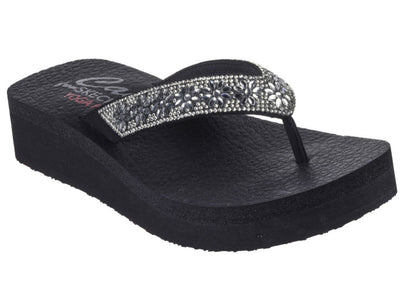 Skechers Ladies Vinyasa Wild Daisies Slip On Sandal 119638