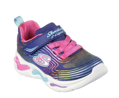 Skechers Toddler Girls S Lights Wavy Beams Velcro Trainer 302338N