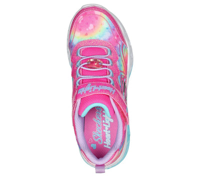 Skechers Girls Flutter Heart Lights Groovy Swirl Velcro Trainer 303253L