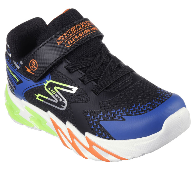 Skechers Boys S Lights Flex-Glow Bolt Velcro Trainer 400138L