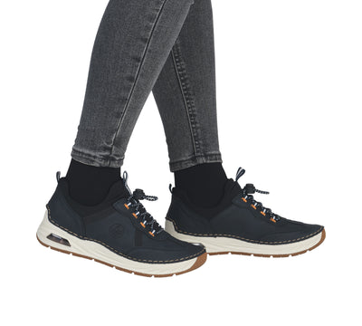 Rieker Ladies Slip On Elastic Laced Shoe 44551-14