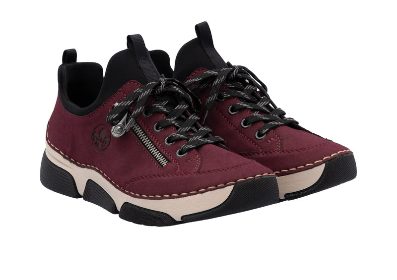 Rieker Ladies Slip On Elastic Laced Shoe 45973-36
