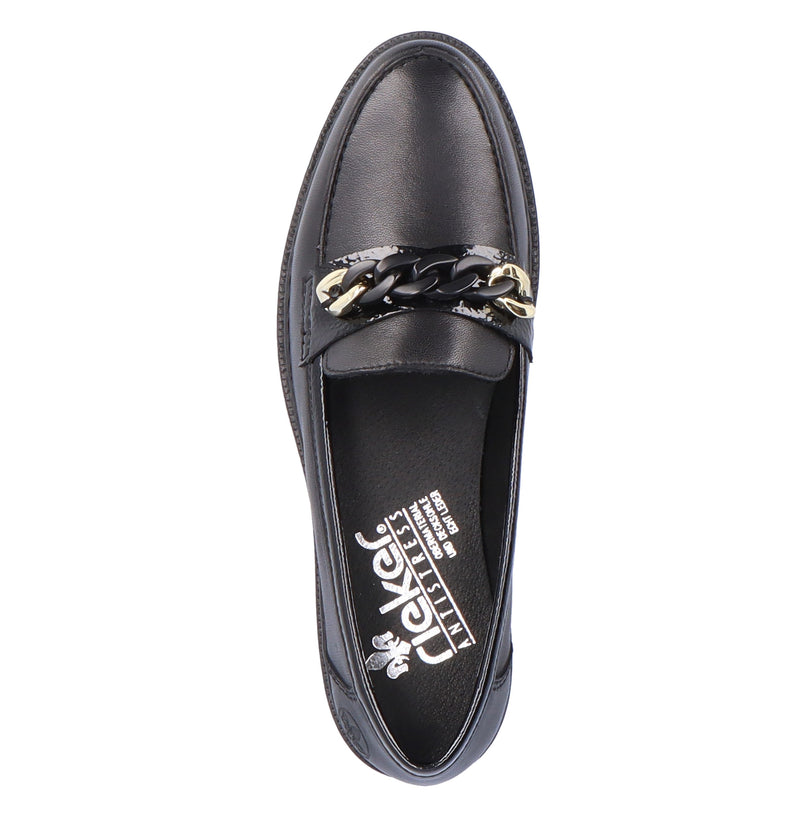 Rieker Ladies Slip On Chain Loafer Shoe 50664-00