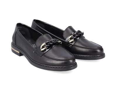 Rieker Ladies Slip On Chain Loafer Shoe 50664-00
