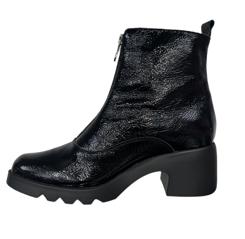 Pepe Menargues Ladies  Front Zip  Black  Boot 21225