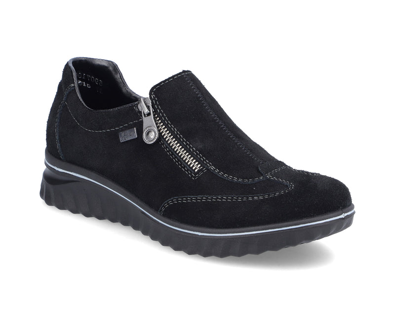 Rieker Ladies Low Wedge Slip On Zip Shoe 59071-00