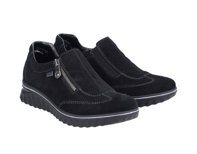 Rieker Ladies Low Wedge Slip On Zip Shoe 59071-00