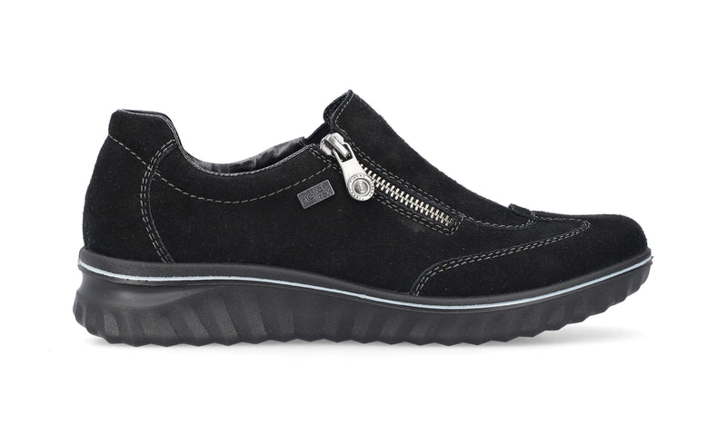 Rieker Ladies Low Wedge Slip On Zip Shoe 59071-00