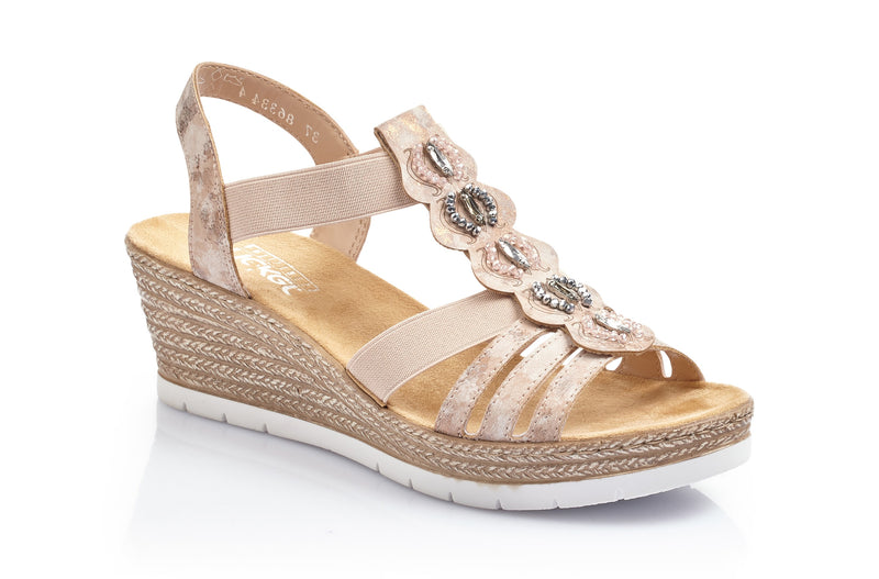 Rieker Ladies Wedge Slip On Sandal 619B2-31