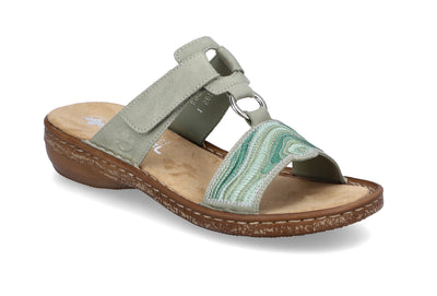 Rieker Ladies Slip On Velcro Mule Sandal 62829-52