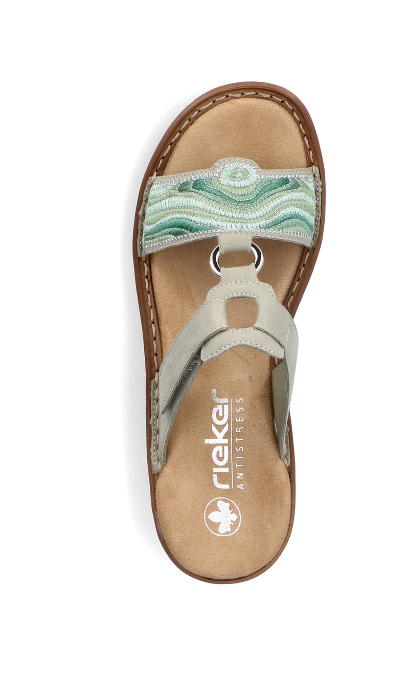 Rieker Ladies Slip On Velcro Mule Sandal 62829-52