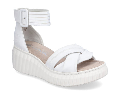 Rieker Ladies Chunky Wedge Velcro Sandal 64159-80