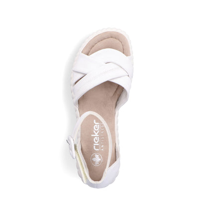 Rieker Ladies Chunky Wedge Velcro Sandal 64159-80