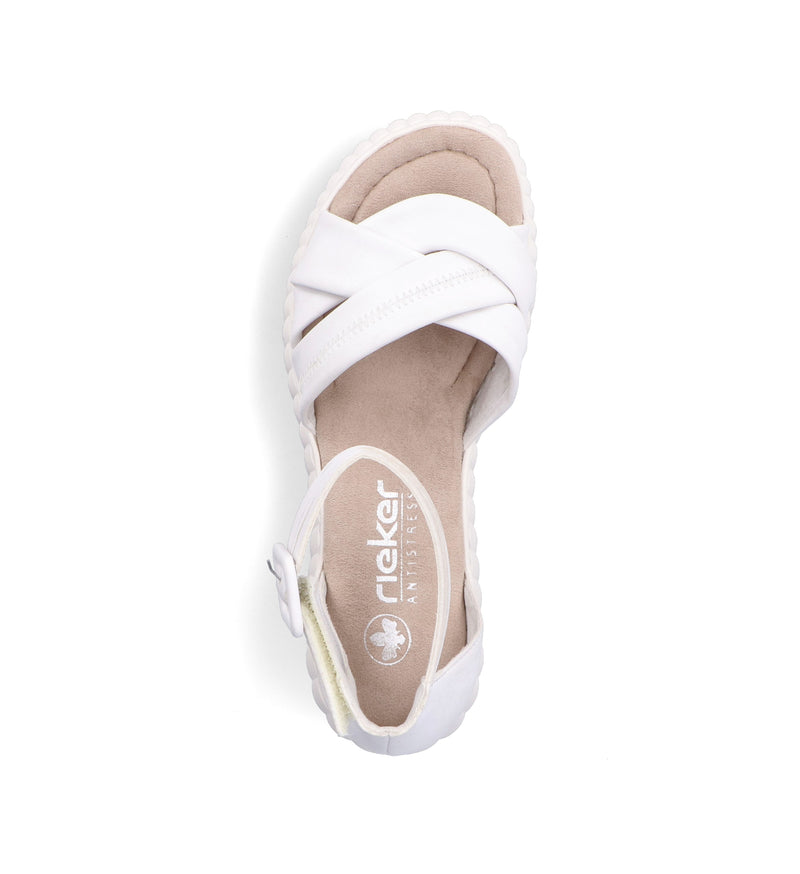 Rieker Ladies Chunky Wedge Velcro Sandal 64159-80