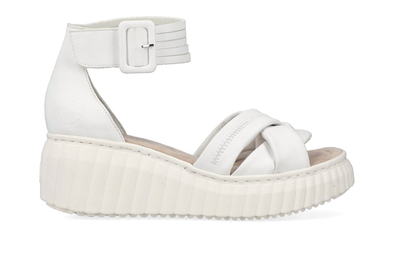 Rieker Ladies Chunky Wedge Velcro Sandal 64159-80