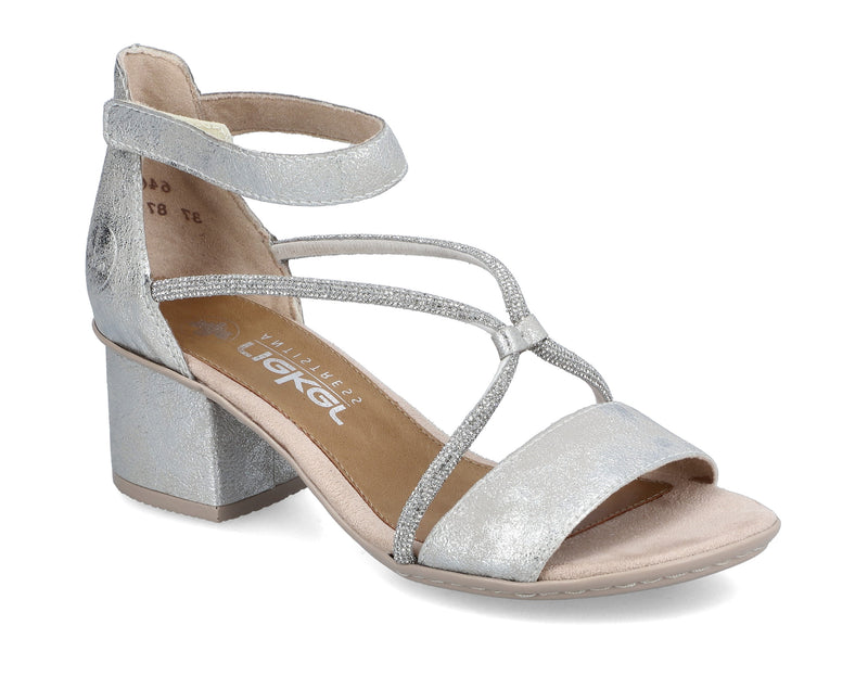 Rieker Ladies Block Heel Velcro Sandal 64654-40