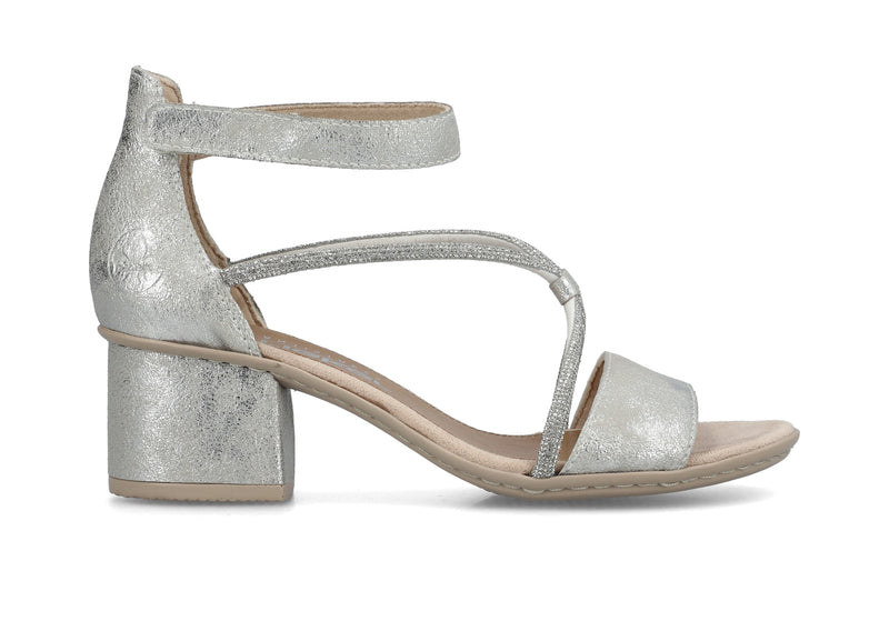Rieker Ladies Block Heel Velcro Sandal 64654-40