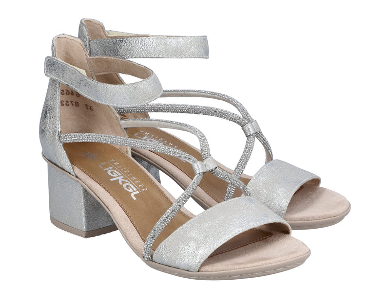 Rieker Ladies Block Heel Velcro Sandal 64654-40