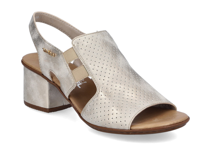 Rieker Ladies Block Heel Peep Toe Sandal 64665-60