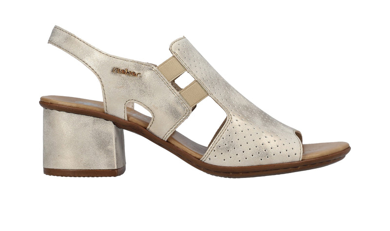 Rieker Ladies Block Heel Peep Toe Sandal 64665-60