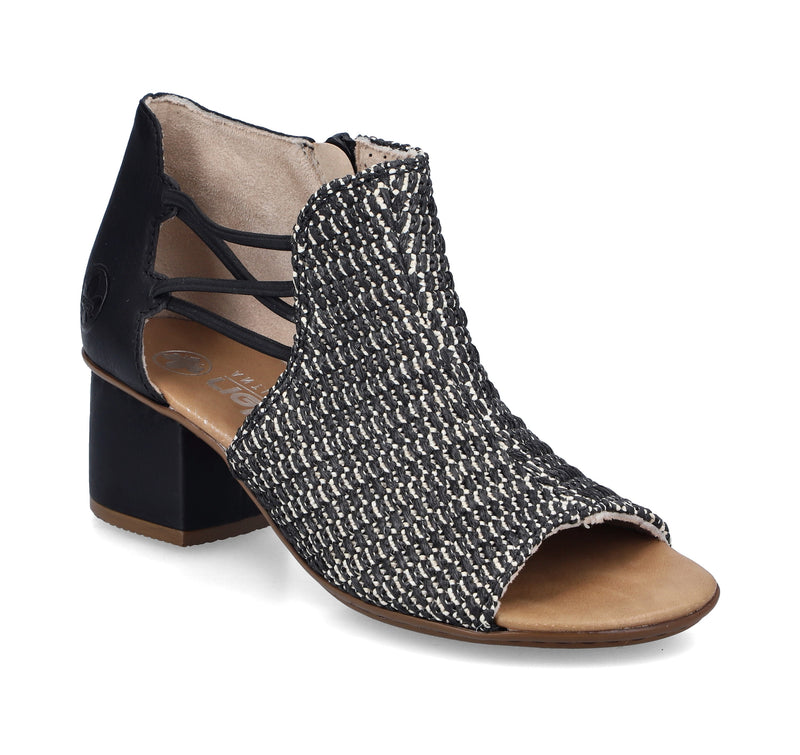 Rieker Ladies Block Heel Peep Toe Sandal 64697-00