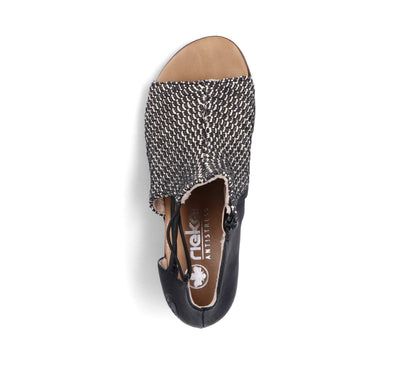 Rieker Ladies Block Heel Peep Toe Sandal 64697-00