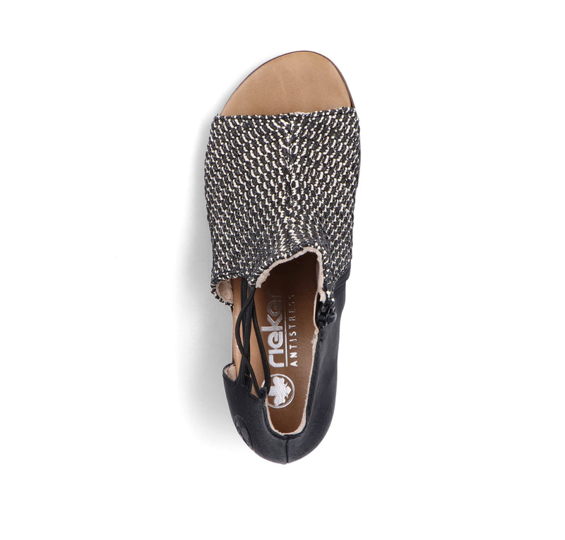 Rieker Ladies Block Heel Peep Toe Sandal 64697-00