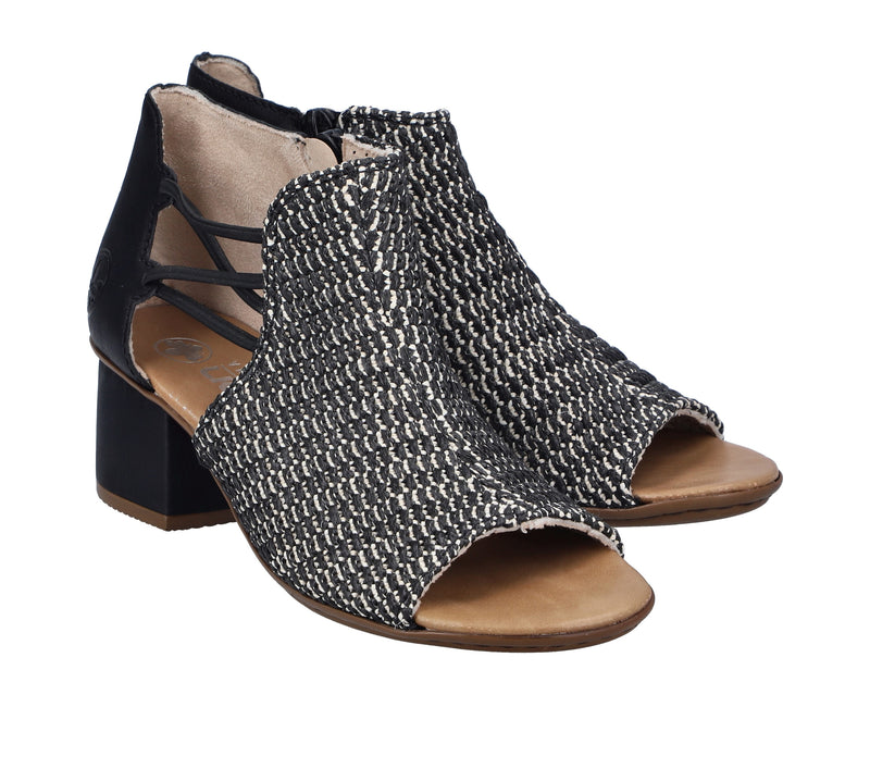 Rieker Ladies Block Heel Peep Toe Sandal 64697-00