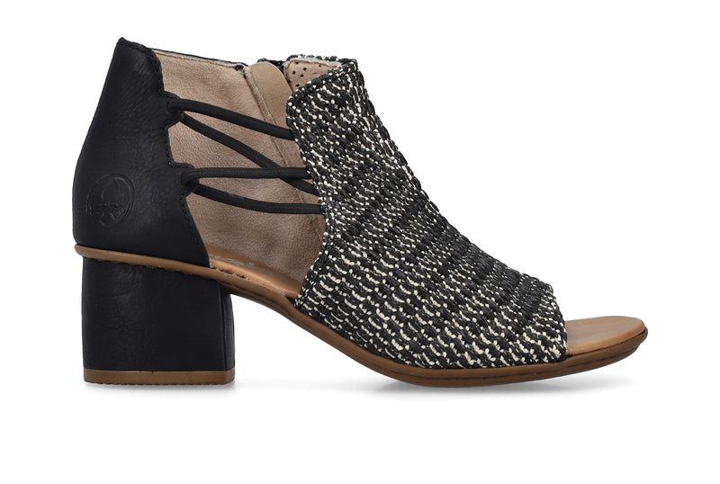 Rieker Ladies Block Heel Peep Toe Sandal 64697-00