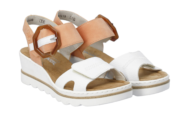 Rieker Ladies Double Velcro Wedge Sandal 67476-38