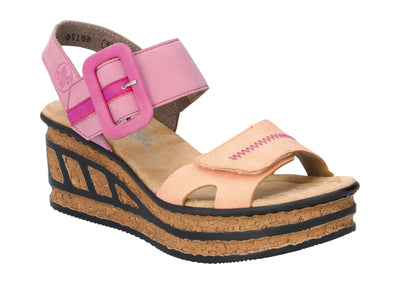 Rieker Ladies Wedge Double Velcro Sandal 68176-31