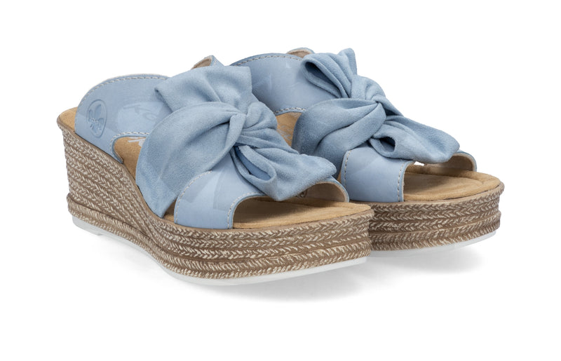 Rieker Ladies Espadrille Wedge Slip On Mule Sandal 68789-10