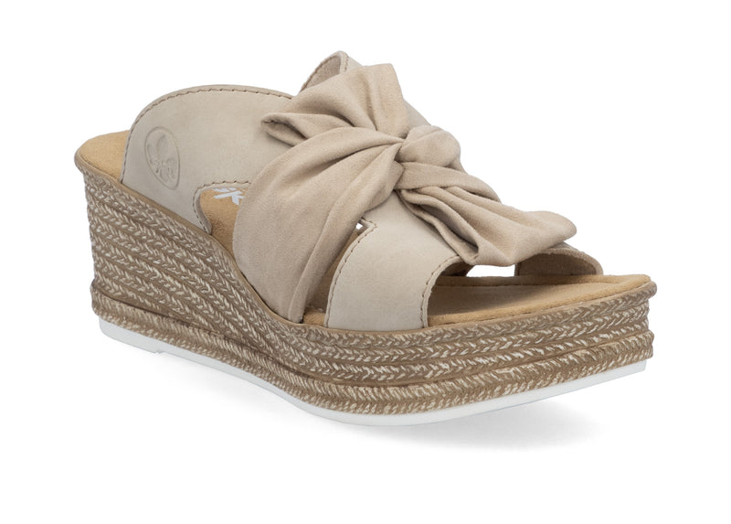 Rieker Ladies Espadrille Wedge Slip On Mule Sandal 68789-62