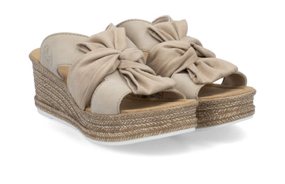 Rieker Ladies Espadrille Wedge Slip On Mule Sandal 68789-62
