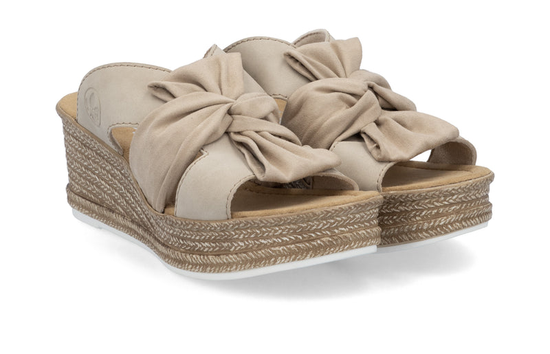 Rieker Ladies Espadrille Wedge Slip On Mule Sandal 68789-62