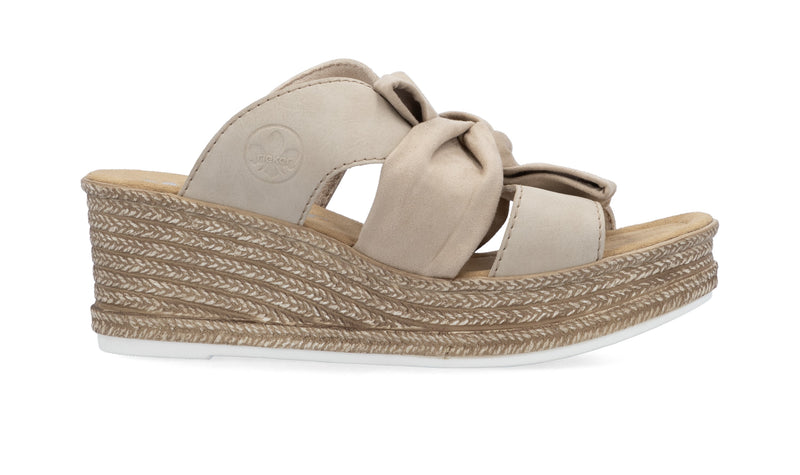 Rieker Ladies Espadrille Wedge Slip On Mule Sandal 68789-62
