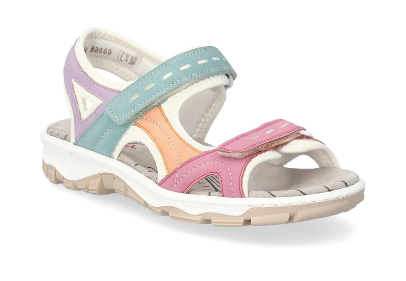 Rieker Ladies Low Wedge Velcro Sandal 68866-92