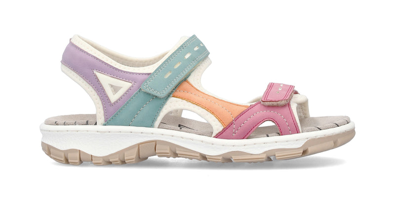 Rieker Ladies Low Wedge Velcro Sandal 68866-92