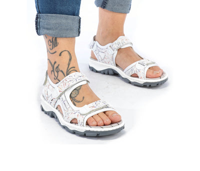 Rieker Ladies Low Wedge Velcro sandal 68872-90