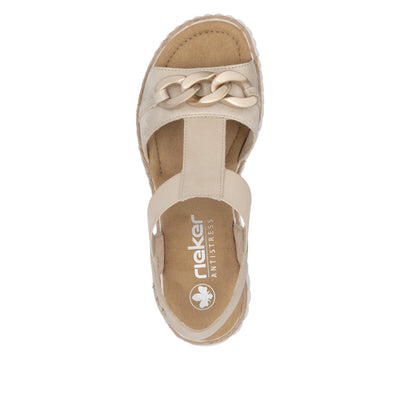 Rieker Ladies Chunky Wedge Slip On Sandal 69158-60