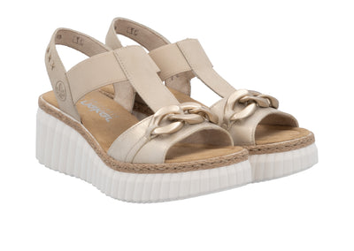 Rieker Ladies Chunky Wedge Slip On Sandal 69158-60
