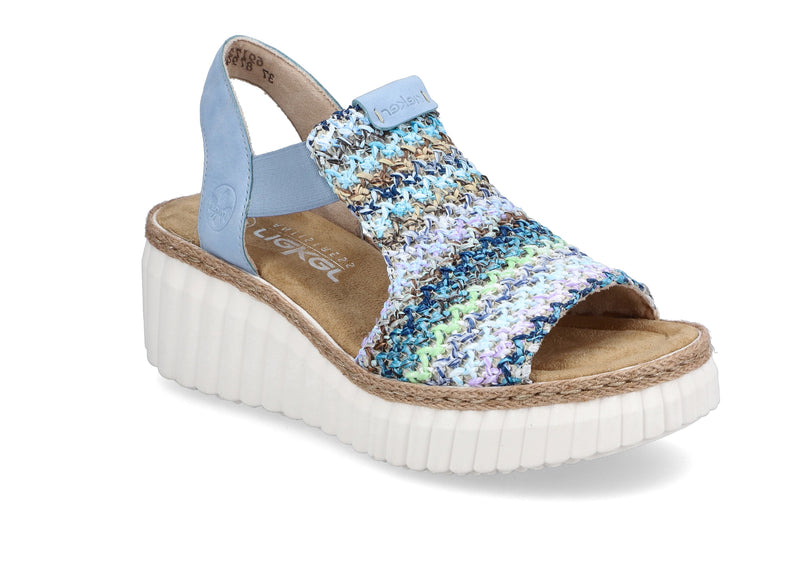 Rieker Ladies Chunky Wedge Slip On Sandal 69172-91