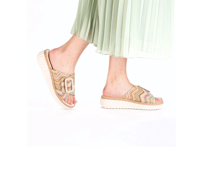 Rieker Ladies Slip On Velcro Mule Sandal 69253-91