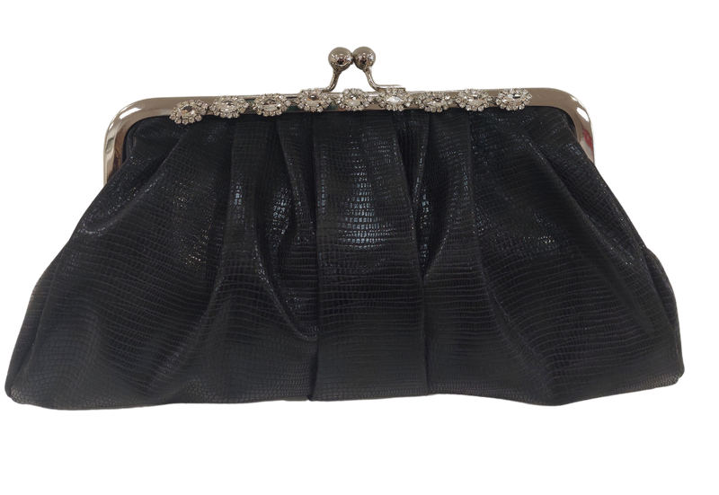 Coco Ritz Ladies Black Diamonte Clutch Bag 1007